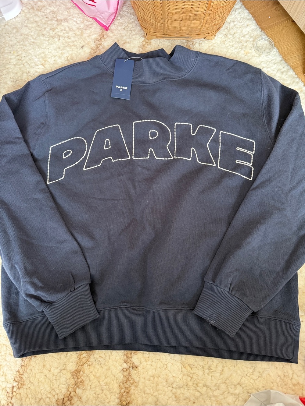 PARKE x Target Navy Crewneck Sweatshirt with Contrasting Stitch Logo